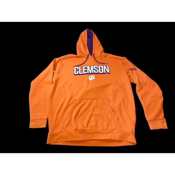 CLEMSON TIGERS Sweatshirt Men Size XL Orange Hoodie Champion Fleece Pullover - Picture 6 of 9